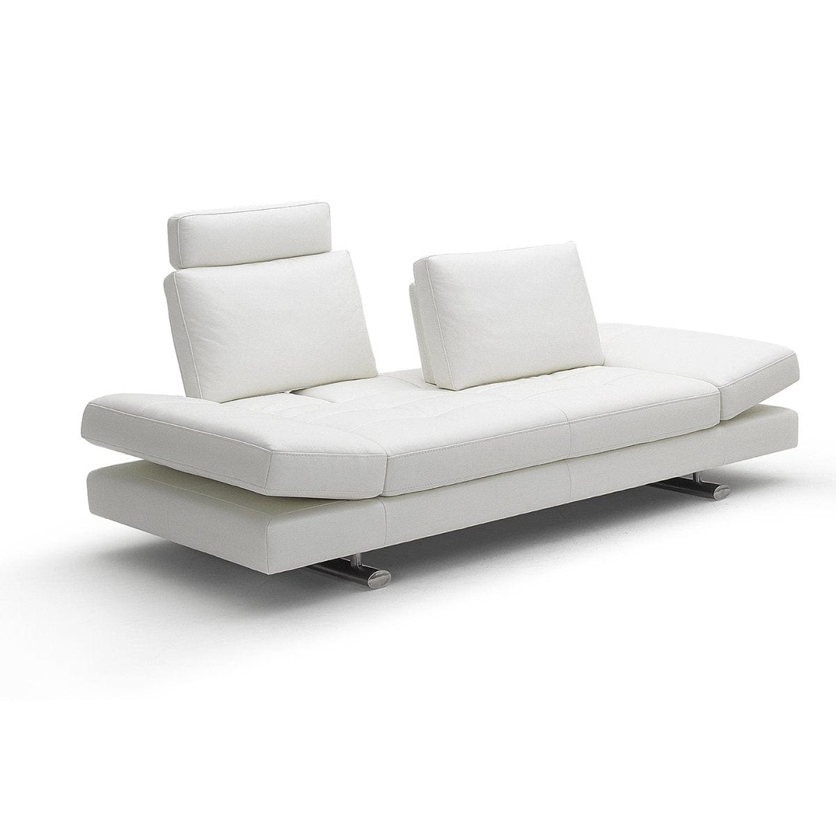 #1 KUKA #1372 Top-Grain Leather 2-Seater Daybed Sofa with Adjustable Backrests &amp; Side Arms (Color: BL5652) picket and rail