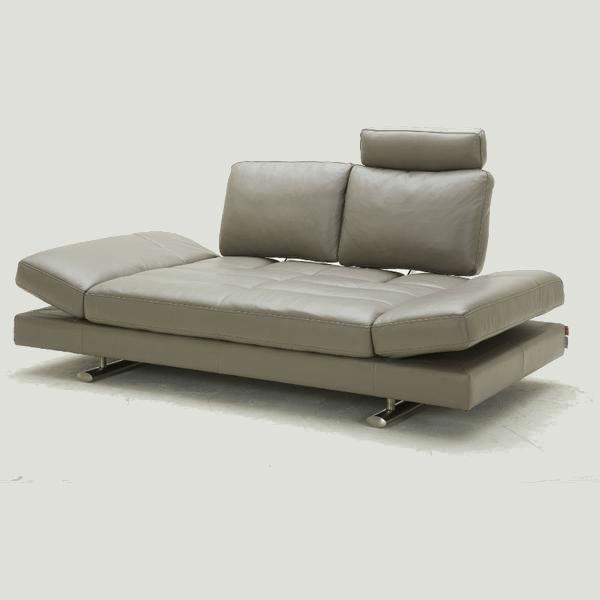 #1 KUKA #1372 Top Grain Leather Daybed Sofa (I) picket and rail