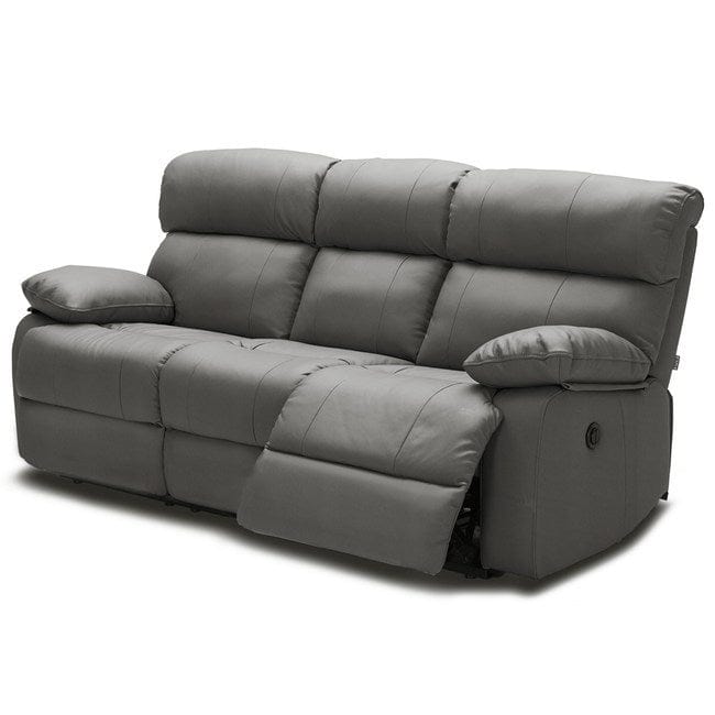 #1  KUKA #2559 Top-Grain 3-Seater Manual Recliner Leather Sofa (Color: M9015) picket and rail