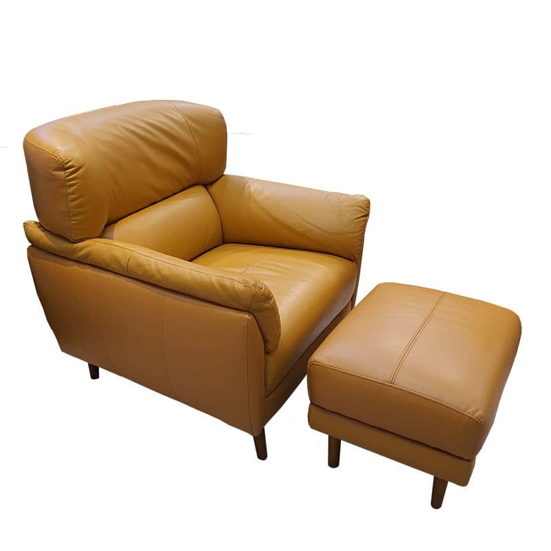 #1  KUKA #5371 Top Grain 1-Seater Highback Leather Sofa (Color: M5658) picket and rail