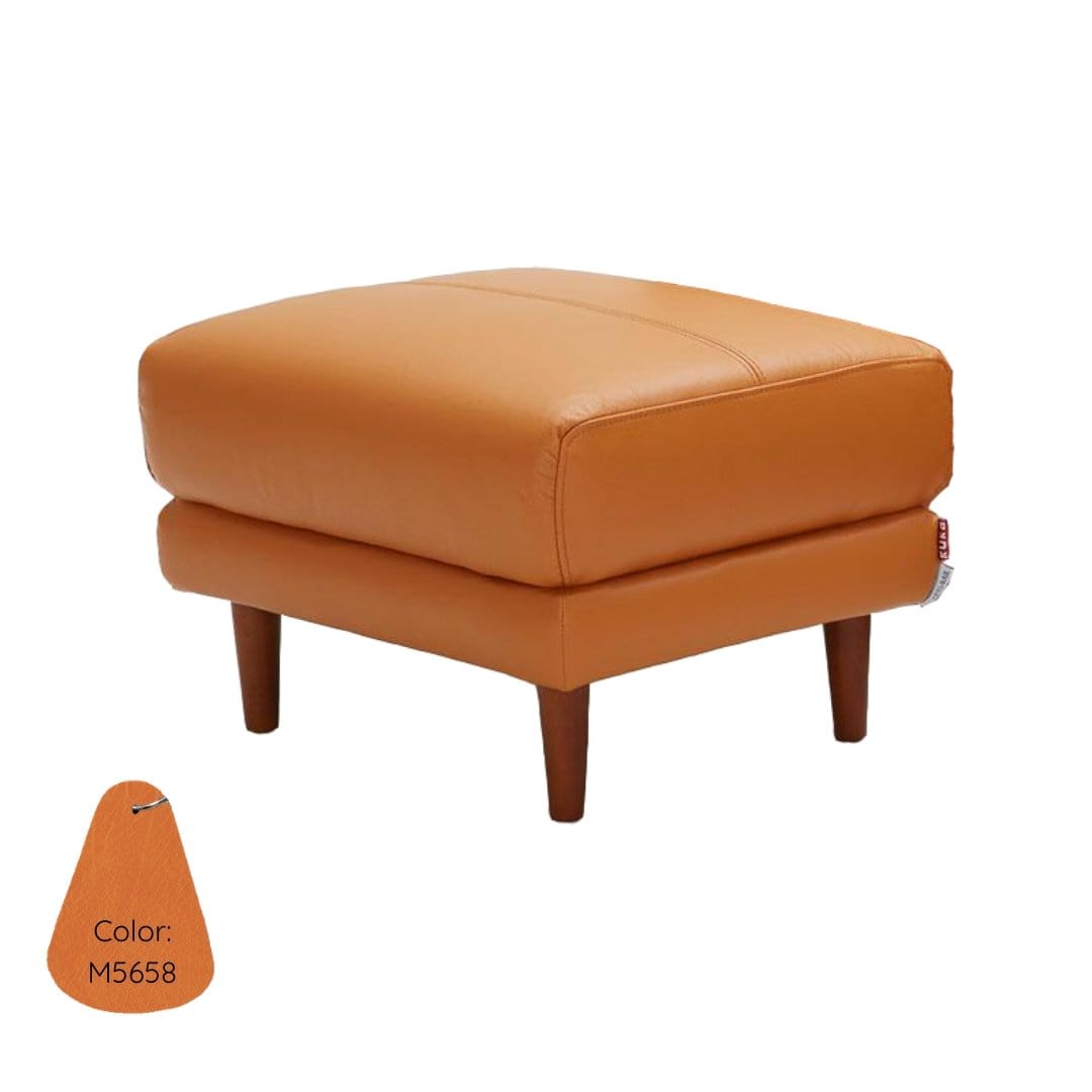 #1 KUKA #5371 Top Grain Leather Ottoman (Color: M5658) picket and rail