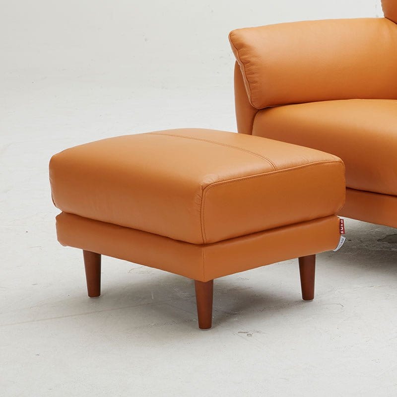 #1 KUKA #5371 Top Grain Leather Ottoman (Color: M5658) picket and rail
