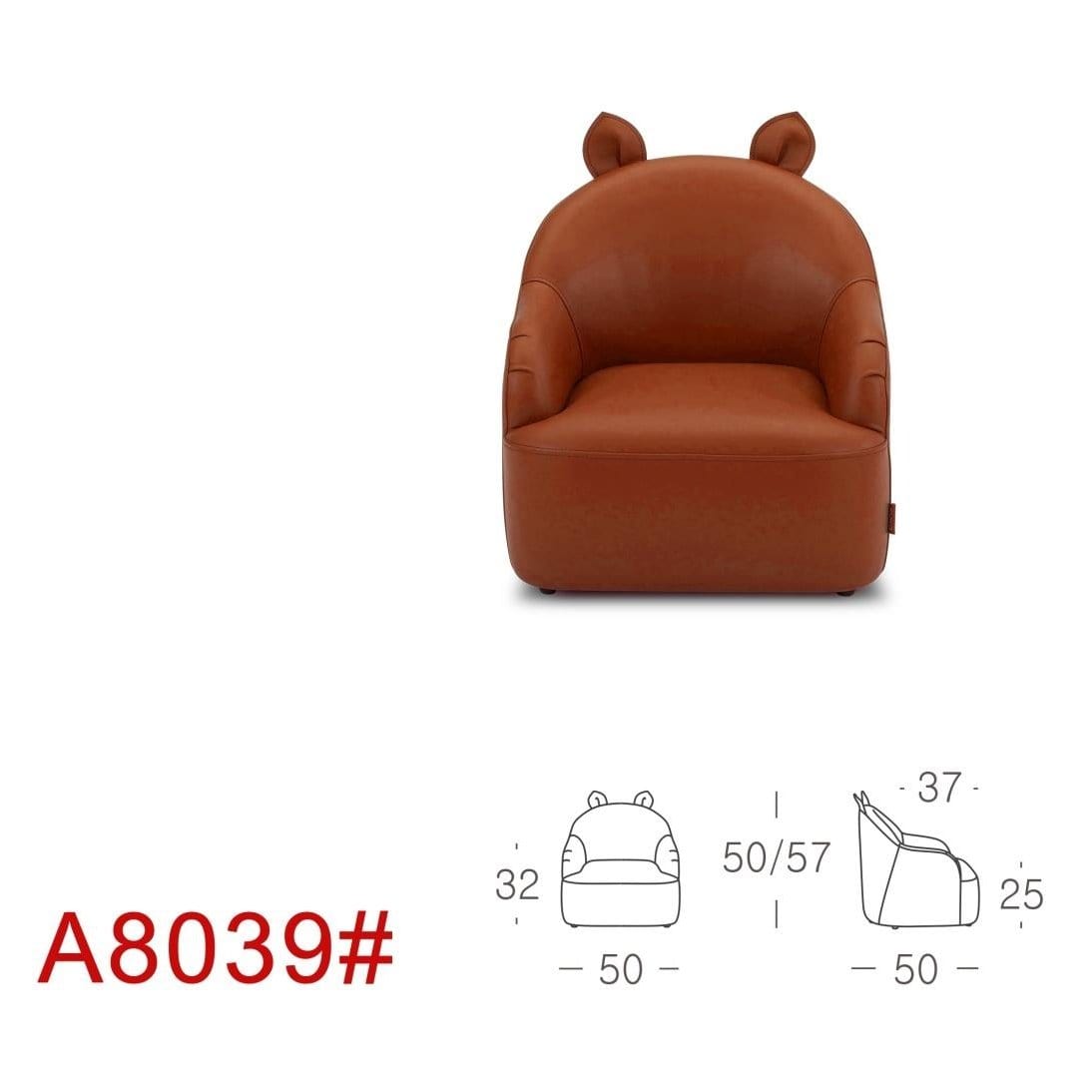 #1 Kuka Full-Leather Bear Kids Sofa Chair #A8039 picket and rail