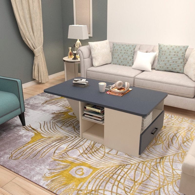 #1  Lyon 1-Drawer Customized Coffee Table (S4) picket and rail