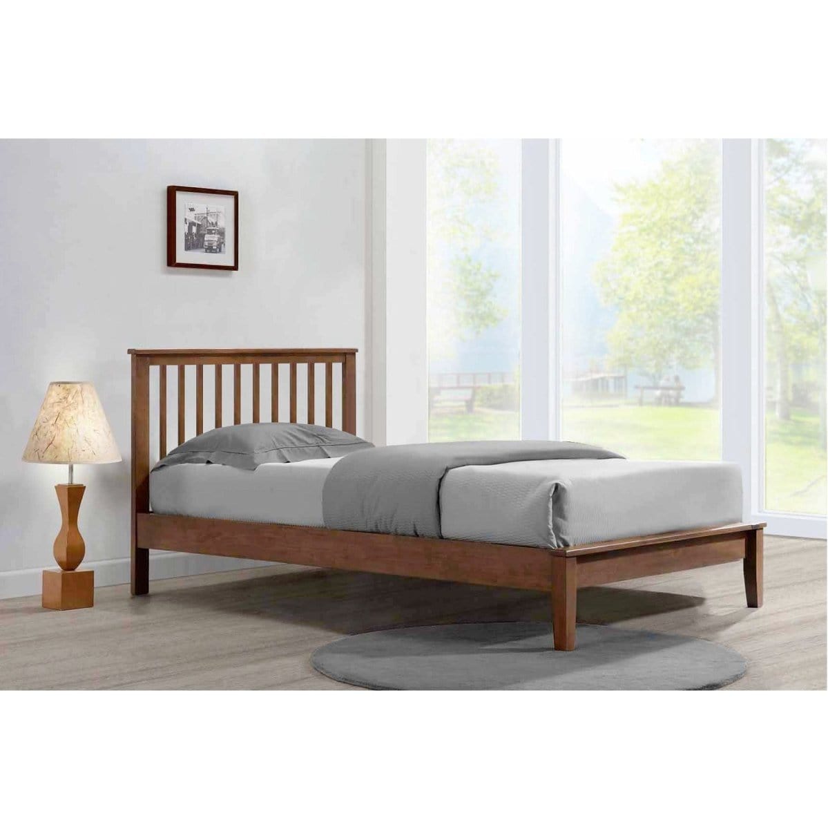 #1   Mission XII Solid Wood Single Bed picket and rail
