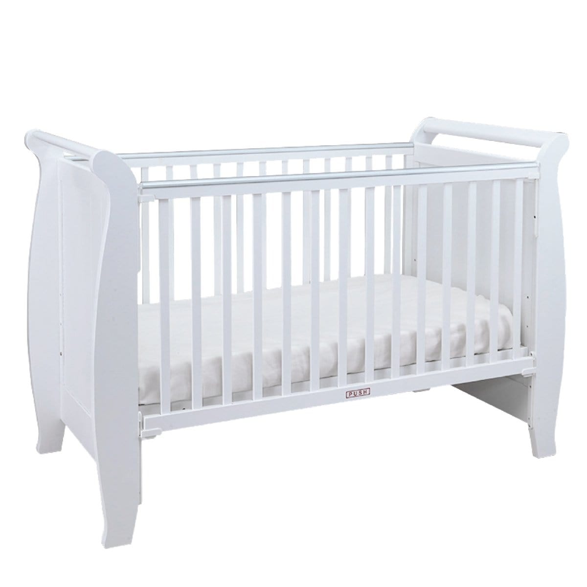 #1 Picket&Rail 3-in-1 Costa Solid Hardwood Convertible Baby Cot (76x154cm) Col: White picket and rail
