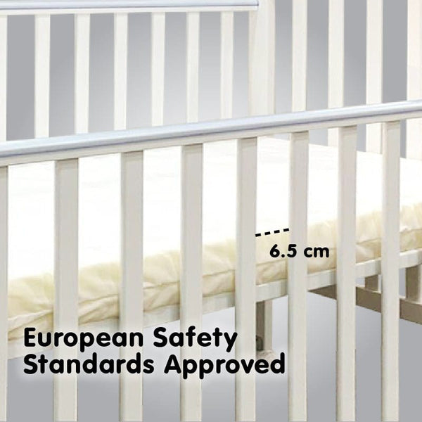 1 Picket&Rail 6in1 Solid Hardwood Baby Cot 823 (White) with DropSi