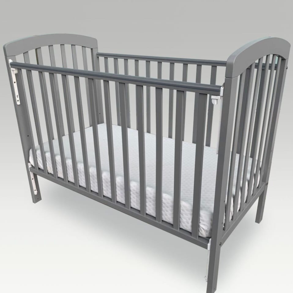 #1  Picket&amp;Rail 6-in-1 Solid Hardwood Baby Cot with Drop-Side Gate 892 (120X60cm) Col: Cosmic Grey picket and rail