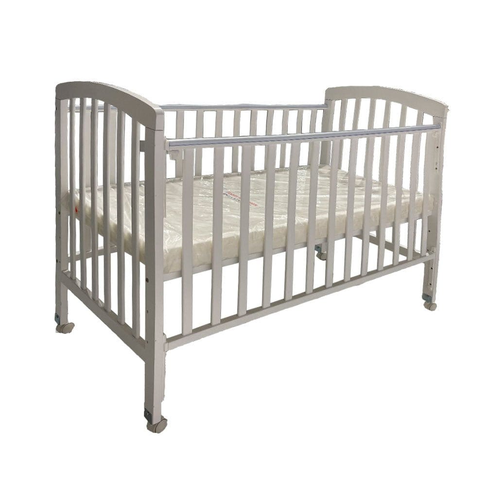 #1  Picket&Rail 6-in-1 Solid Hardwood Baby Cot with Drop-Side Gate 892 (120x60cm) Col: White picket and rail