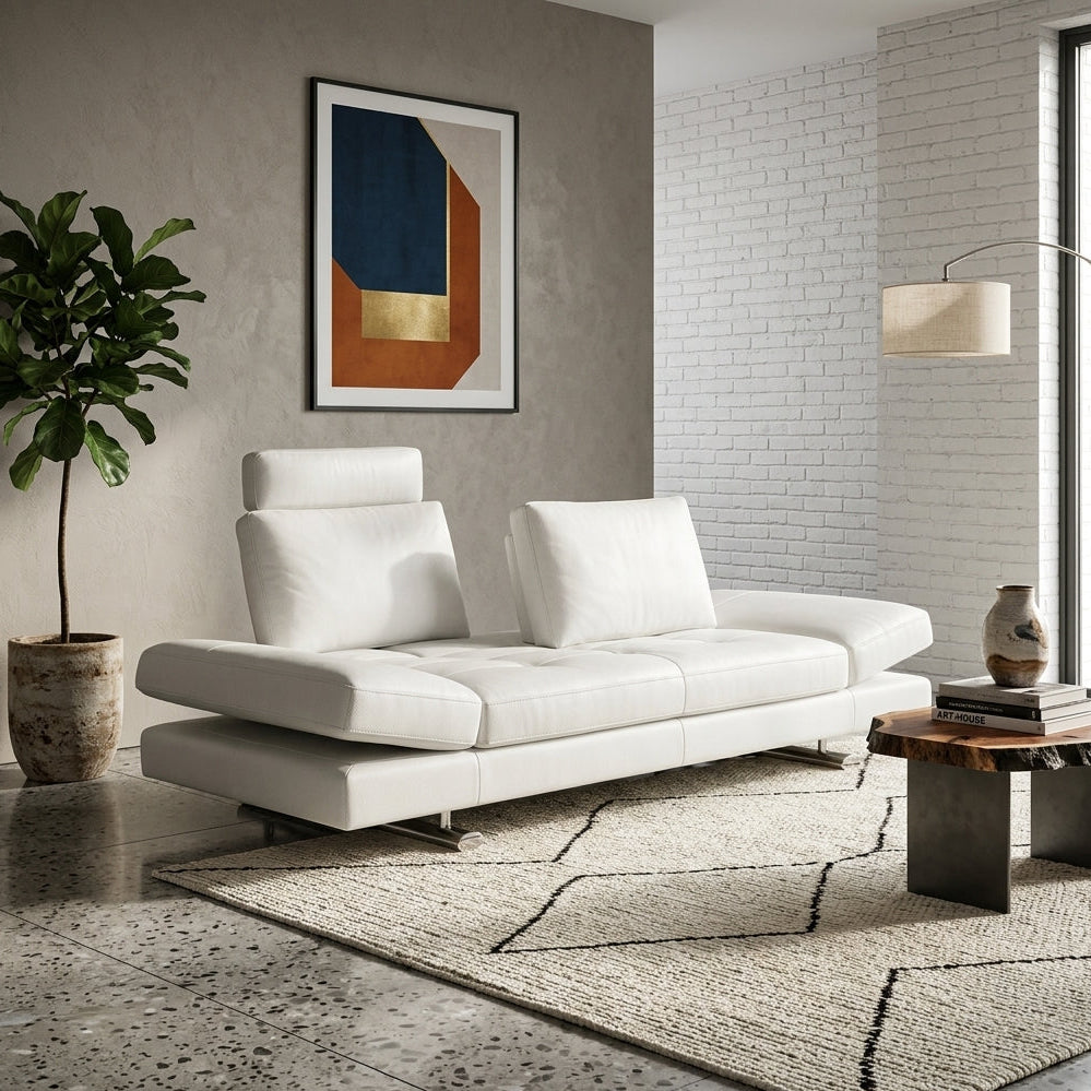 Americana No. 1372 Custom Daybed Sofa with Adjustable Backrest & Armrest| Full Leather - Top Grain