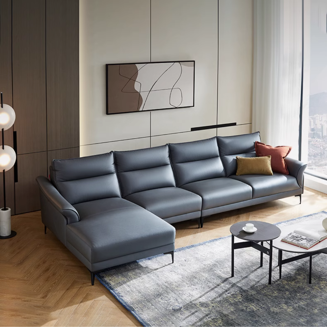 KUKA #2132 3/4 Seater Minimalist Design Performance Leather Sofa (Factory Direct)