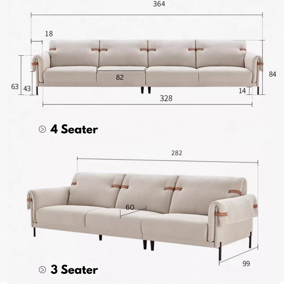 KUKA #2160 3/4 Seater Performance Leather Nordic Style Sofa (Factory Direct)