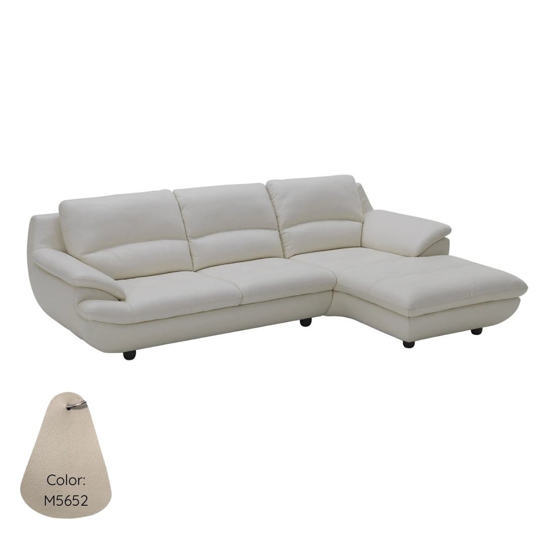 #1KUKA #1235 L-Shaped Leather Sofa (Color: M5652-HL/L016HY1NC) picket and rail