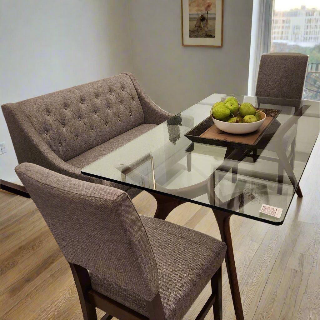 Americana 2-Seater Solid Wood Frame Highback Leather/Fabric