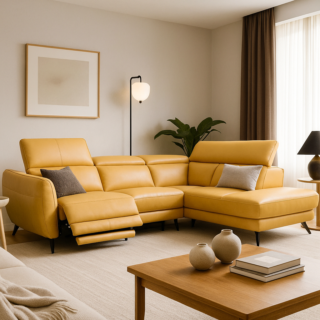 Americana (RN0931) 3.12m Zero Wall Full Top Grain Leather Sectional L-Shape Electric Recliner Sofa (I)