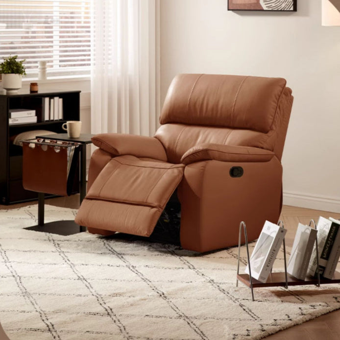 KUKA #A066 1-Seater Minimalist Design Top Grain Leather Electric Rocking Recliner (Factory Direct)