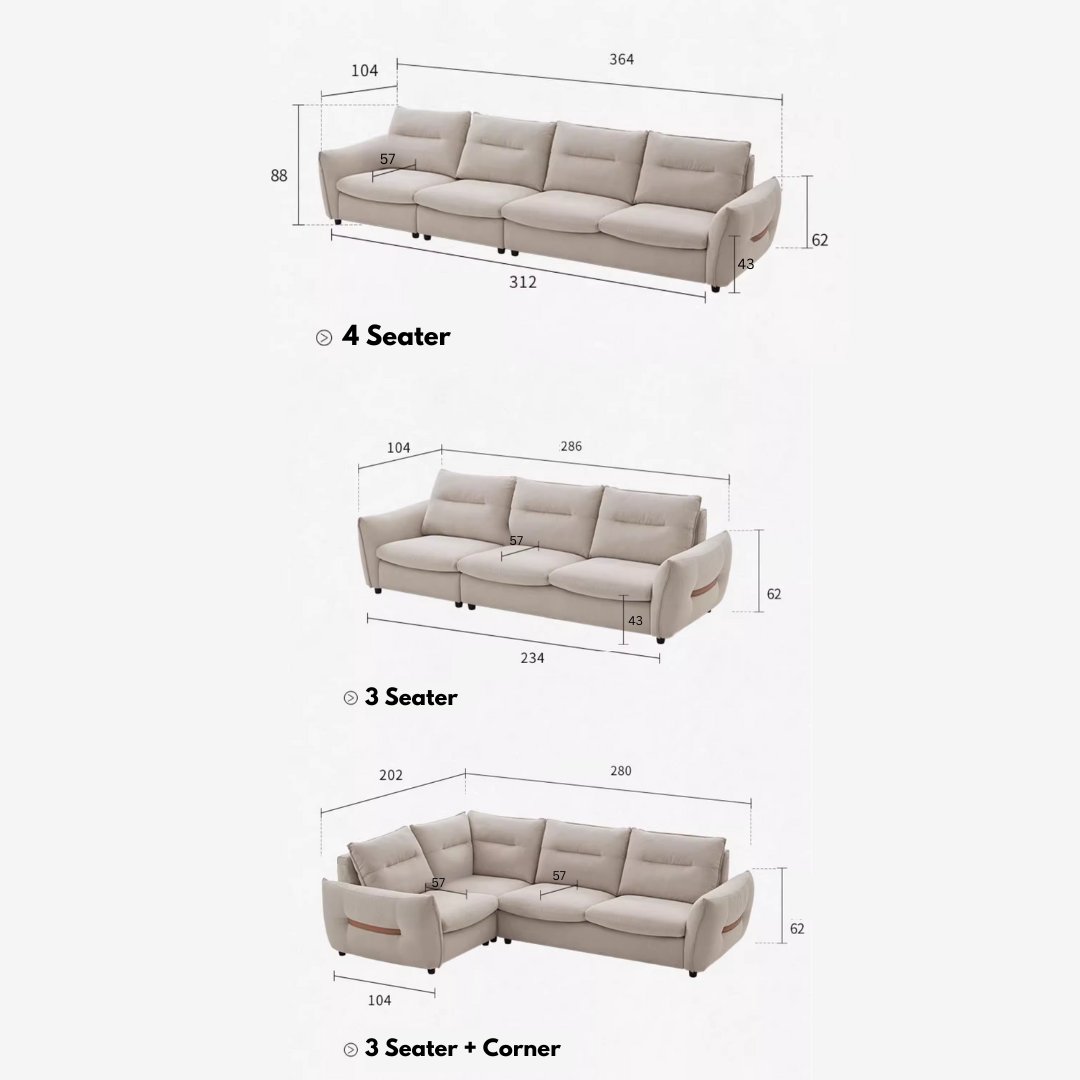 KUKA #2137 3/4 Seater + L Shape Pet Friendly Fabric Sofa (Factory Direct)