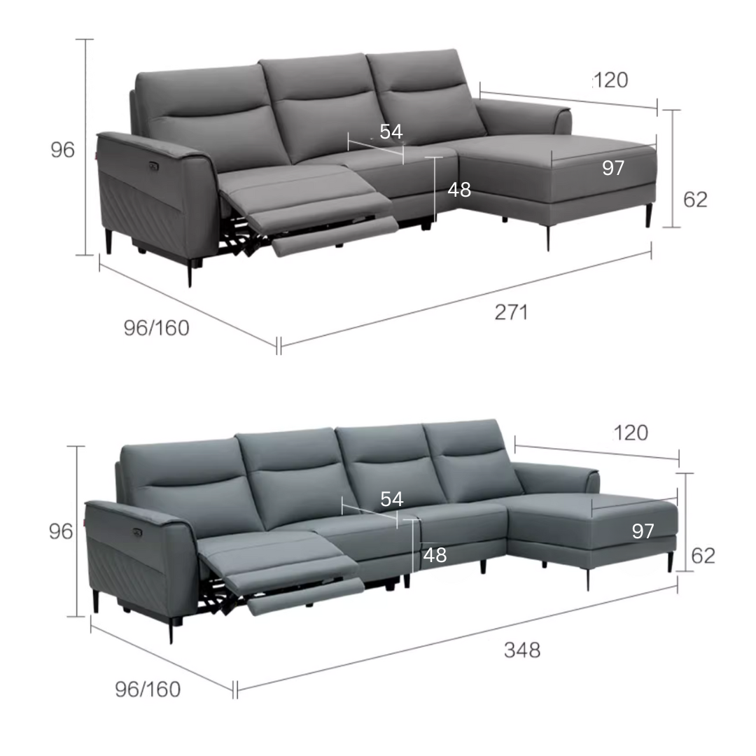 KUKA #6062 3/4 Seater + L Shape Performance Leather Electric Recliner Sofa (Factory Direct)