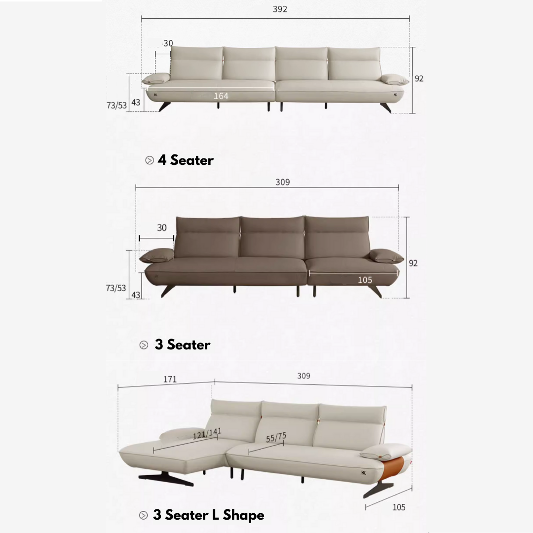 KUKA #2163 3-Seater Performance Faux Leather Sofa (Factory Direct)