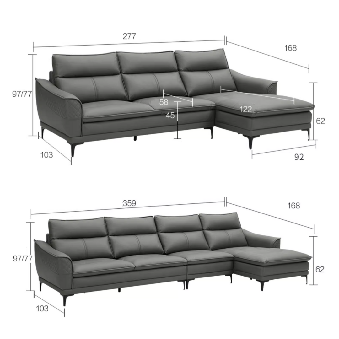 KUKA #2122 Budapest 3/4 Seater Italian Design Performance Leather Sofa (Factory Direct)