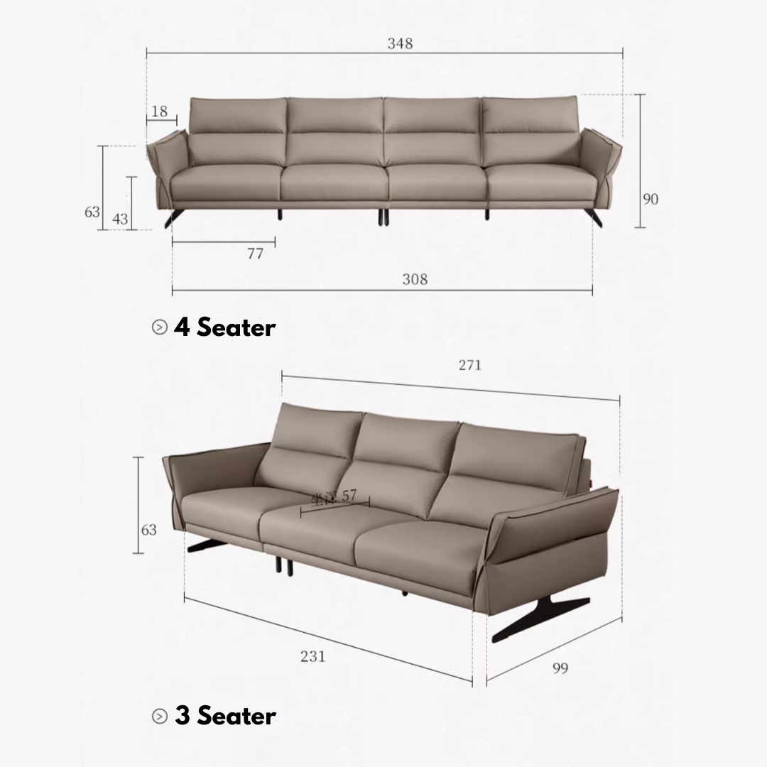 KUKA #2159 3/4 Seater Compact Design Performance Faux Leather Sofa (Factory Direct)