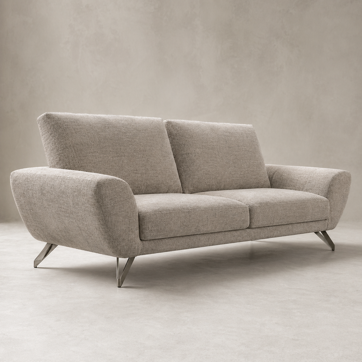 Alba Custom Mid Century Minimalist Design 3-Seater Sofa with Flexible Backrest | Pet Friendly Fabric & Leather