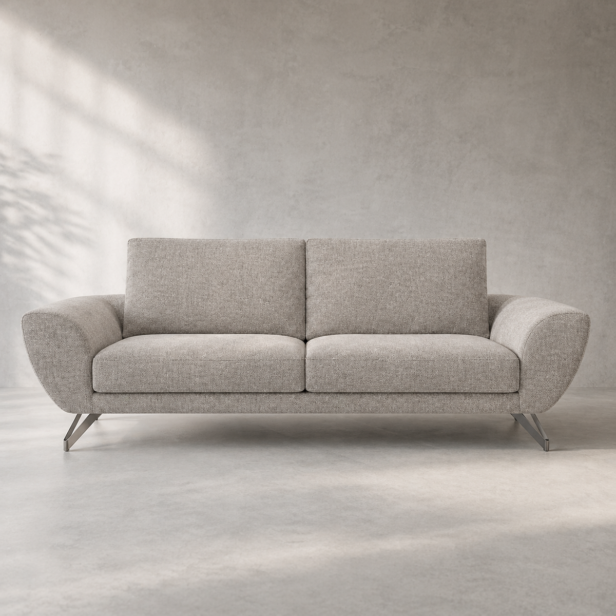 Alba Custom Mid Century Minimalist Design 3-Seater Sofa with Flexible Backrest | Pet Friendly Fabric & Leather
