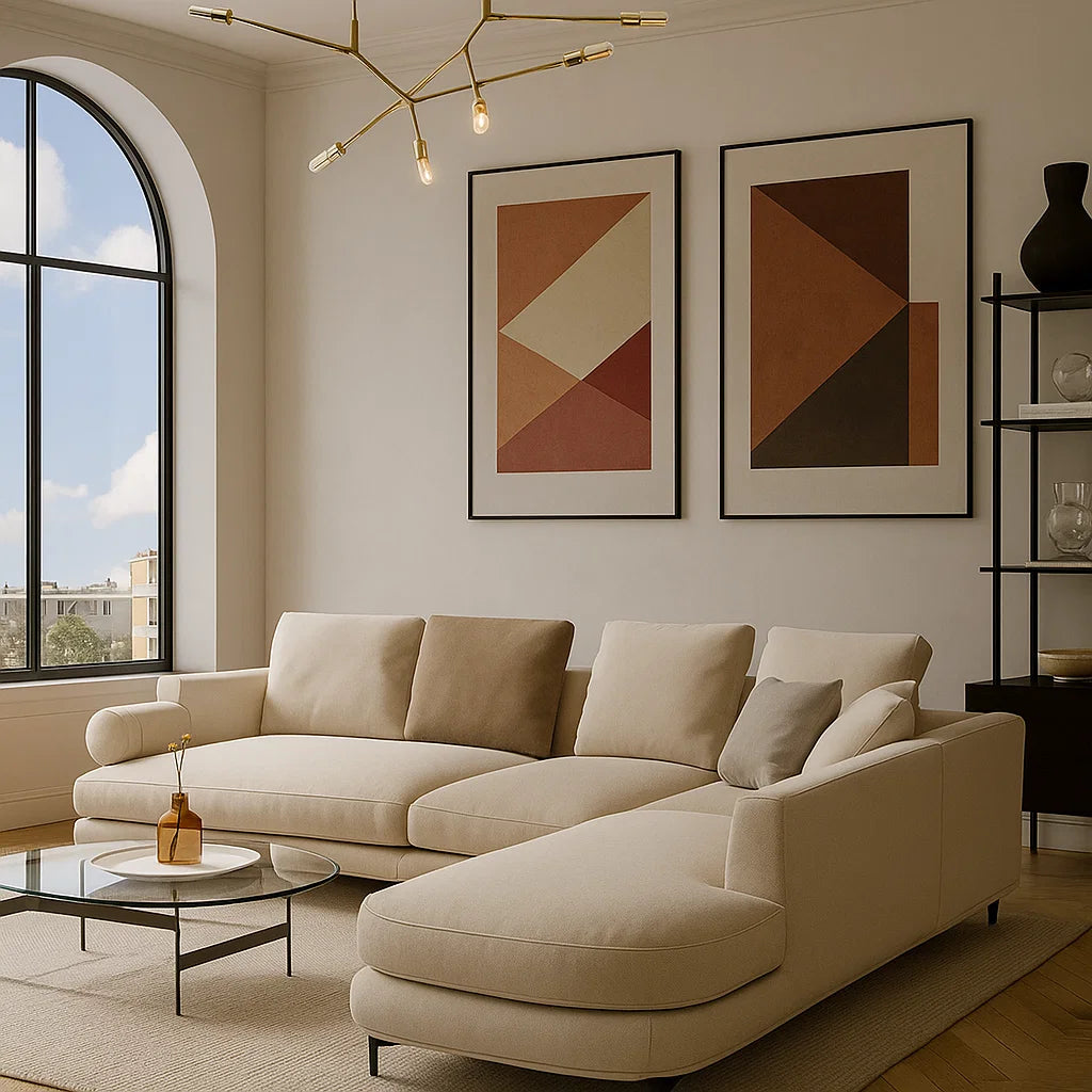 Aluna (SF12040) - Italian Minimalist Custom Sofa Bespoke in Leather &amp; Fabric