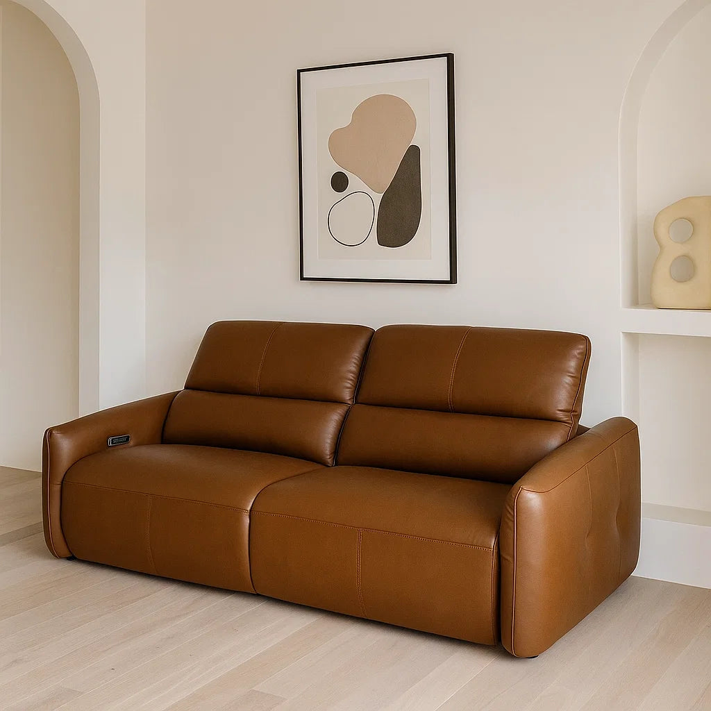 Americana 3-Seater 2.16m Top Grain Leather (MB0665) Electric Sofa/Daybed/Sofa Bed