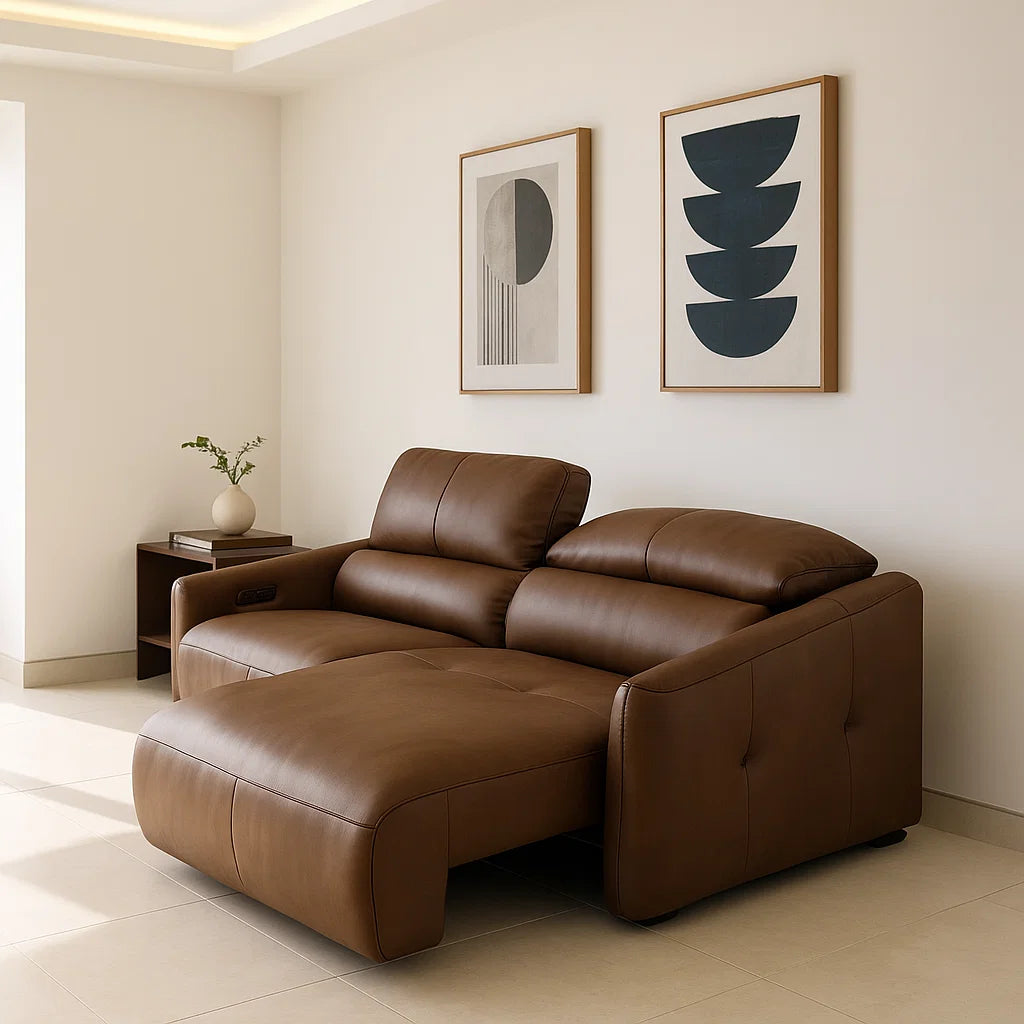 Americana 3-Seater 2.16m Top Grain Leather (MB0665) Electric Sofa/Daybed/Sofa Bed