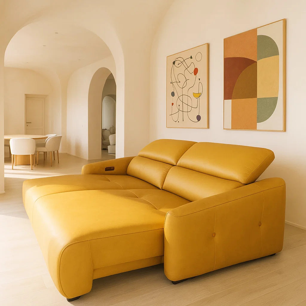 Americana 3-Seater 2.16m Top Grain Leather (MB0665) Electric Sofa/Daybed/Sofa Bed