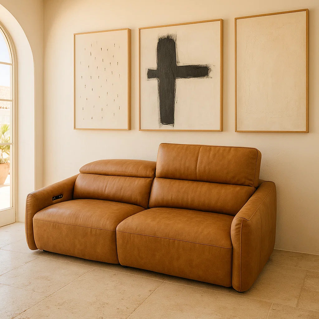 Americana 3-Seater 2.16m Top Grain Leather (MB0665) Electric Sofa/Daybed/Sofa Bed