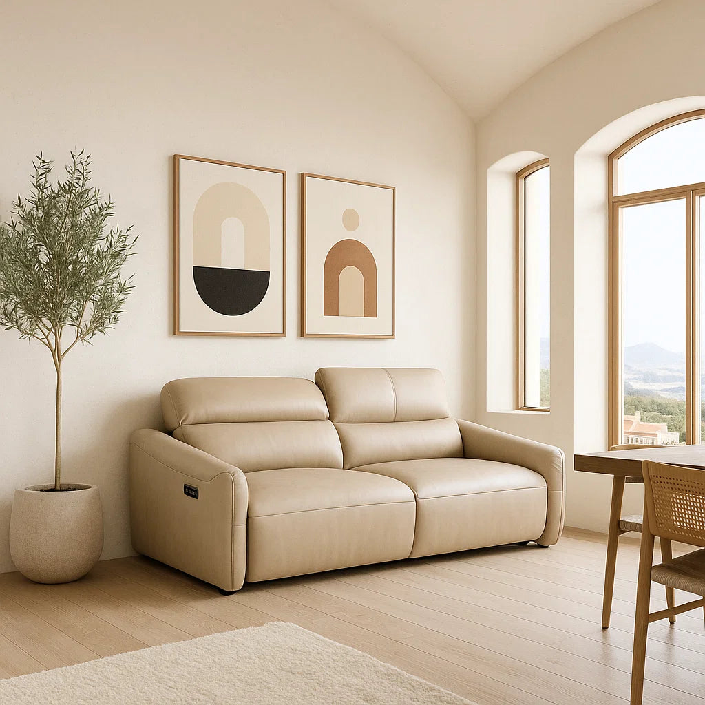 Americana 3-Seater 2.16m Top Grain Leather (MB0665) Electric Sofa/Daybed/Sofa Bed