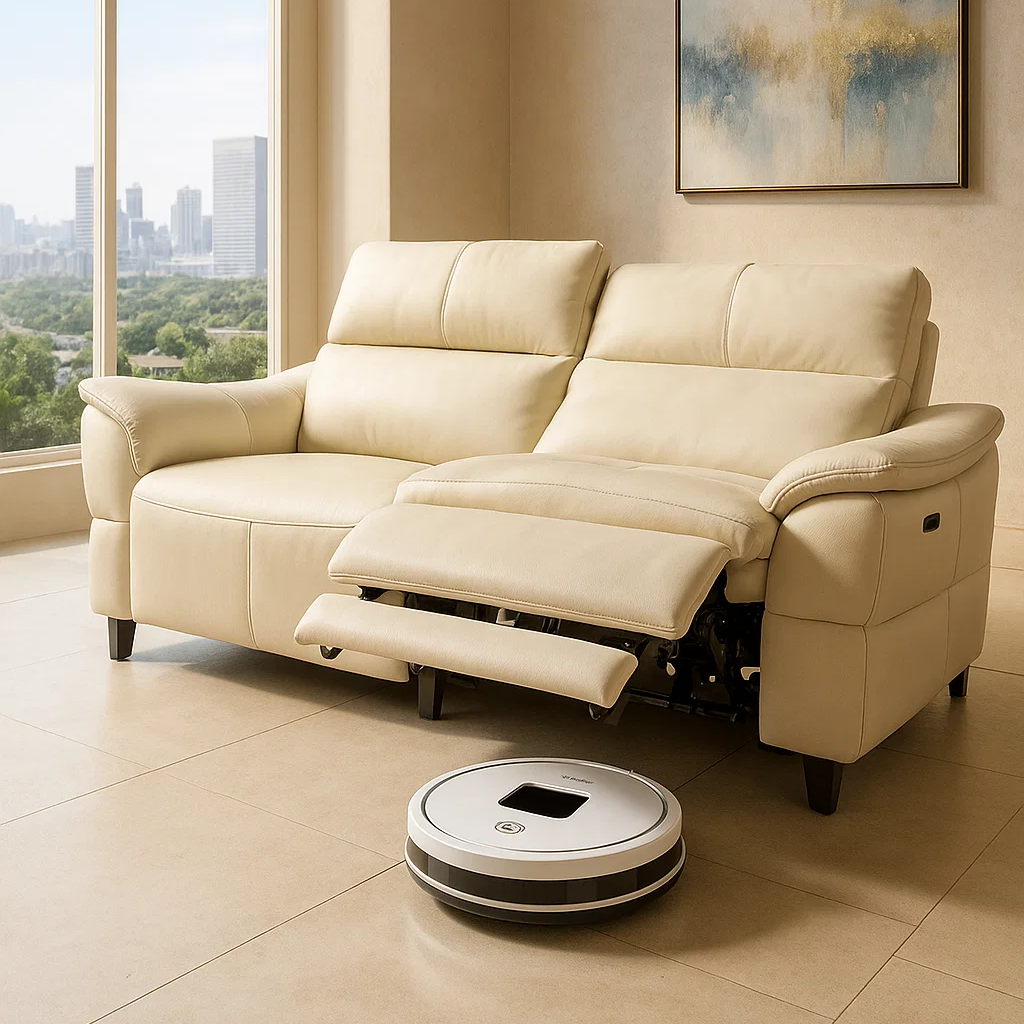 Americana 3-Seater (RN0991) 2.06m Zero Wall + Zero Gravity Full Top Grain Leather Wall Hugging Electric Recliner Sofa