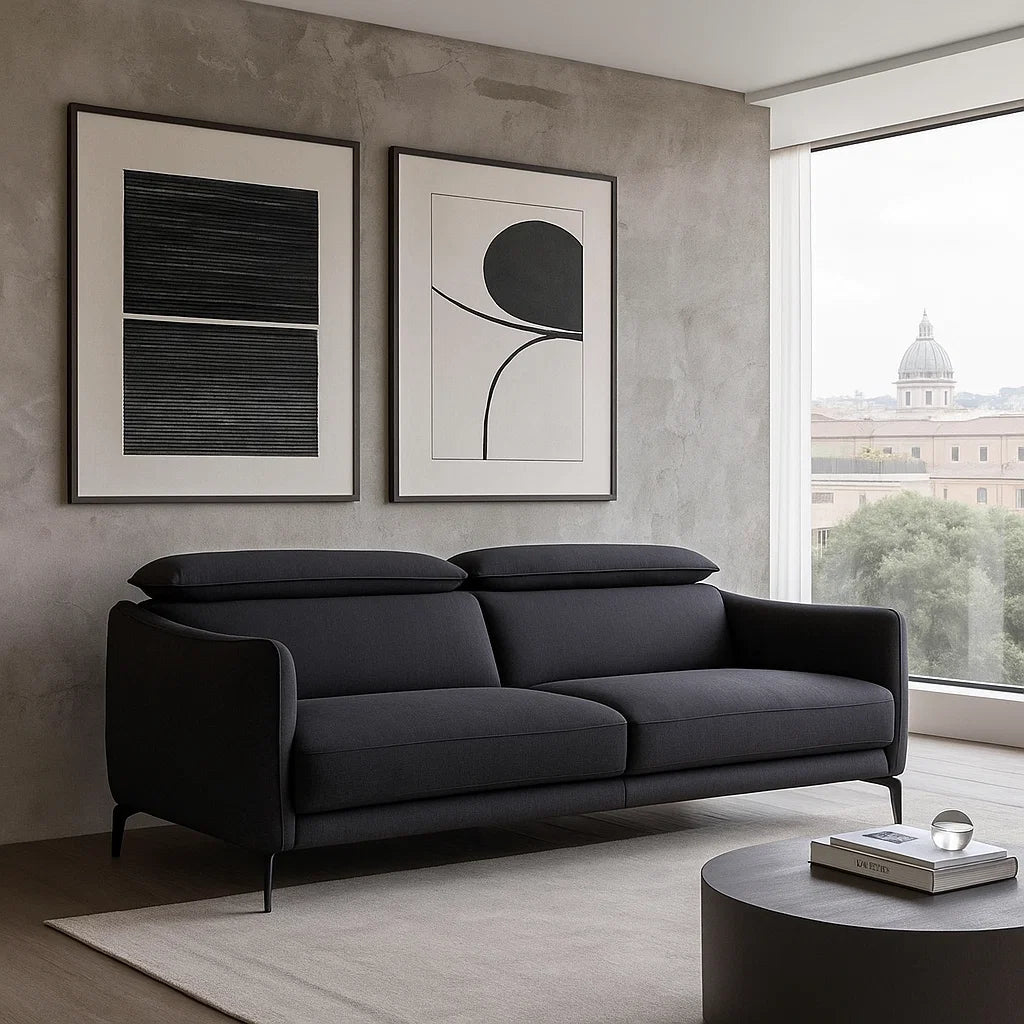 Americana 3 Seater (MB0672) Length 1.95m Performance Fabric/Leather Sofa Italian Minimalist