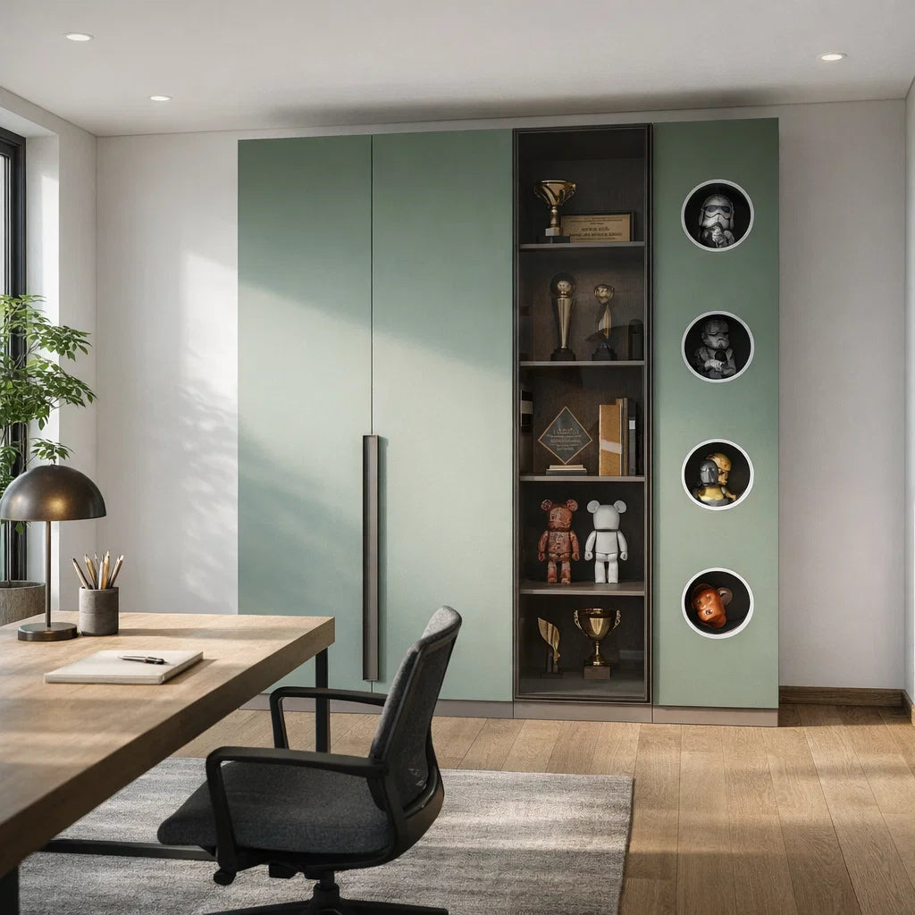 Americana (BK-10) Custom Full Height Bookshelf with Featured Swing Doors
