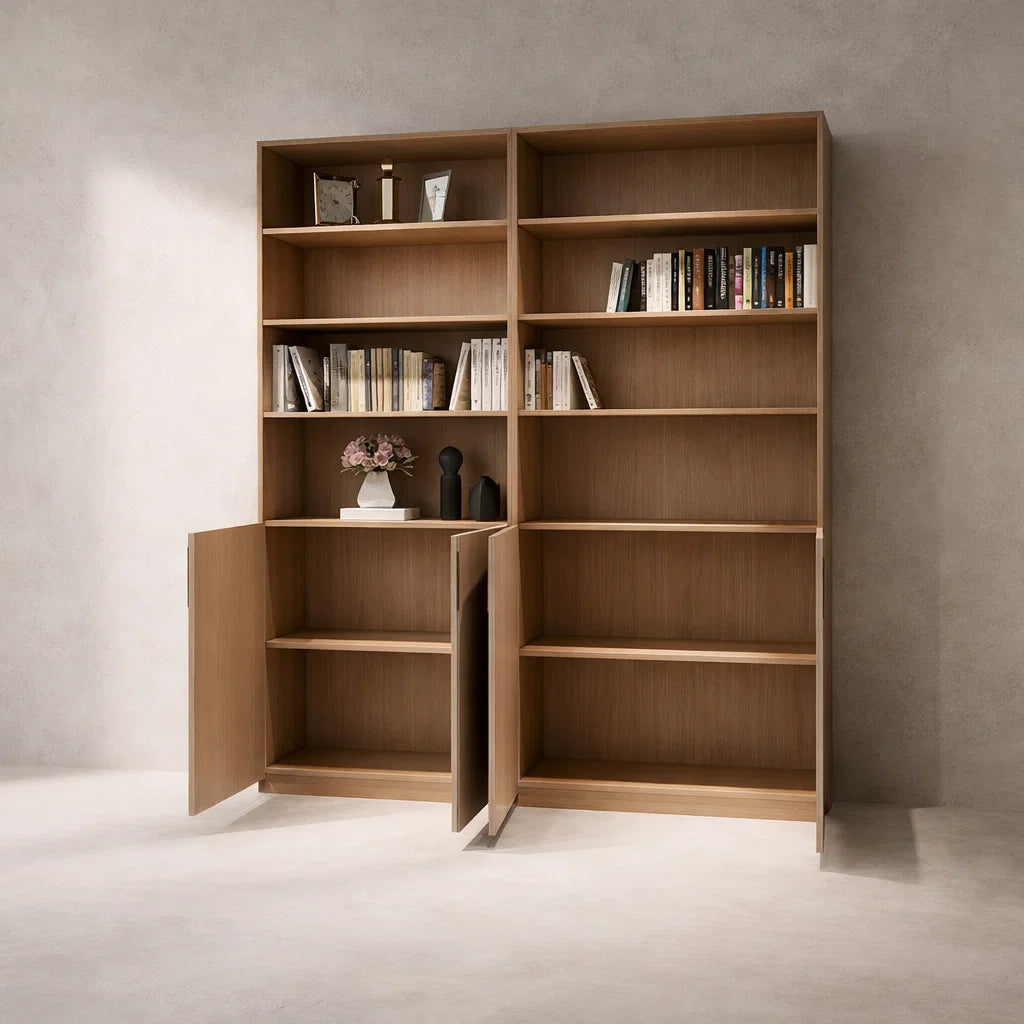 Americana (BK-14) Custom Full Height Bookshelf with Swing Doors