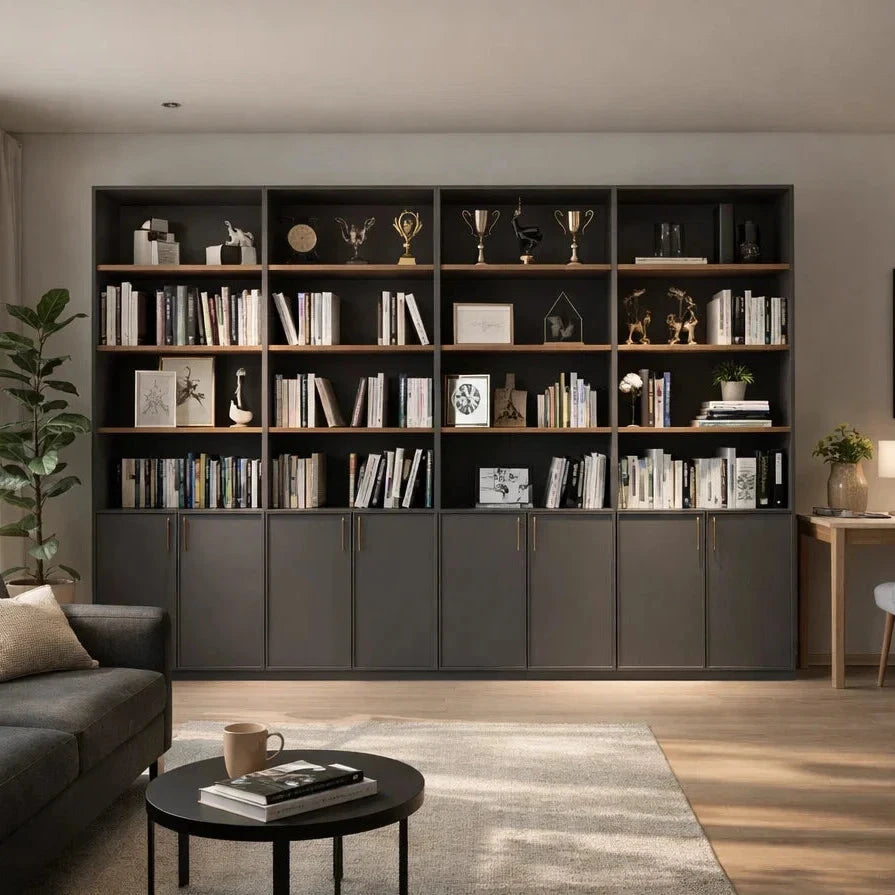 Americana (BK-15) Custom Full Height Bookshelf with Swing Doors