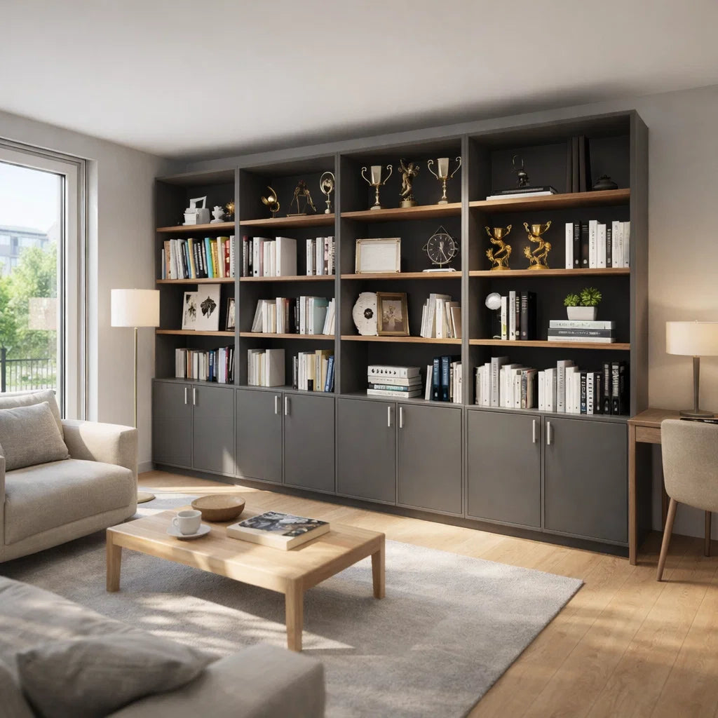 Americana (BK-15) Custom Full Height Bookshelf with Swing Doors