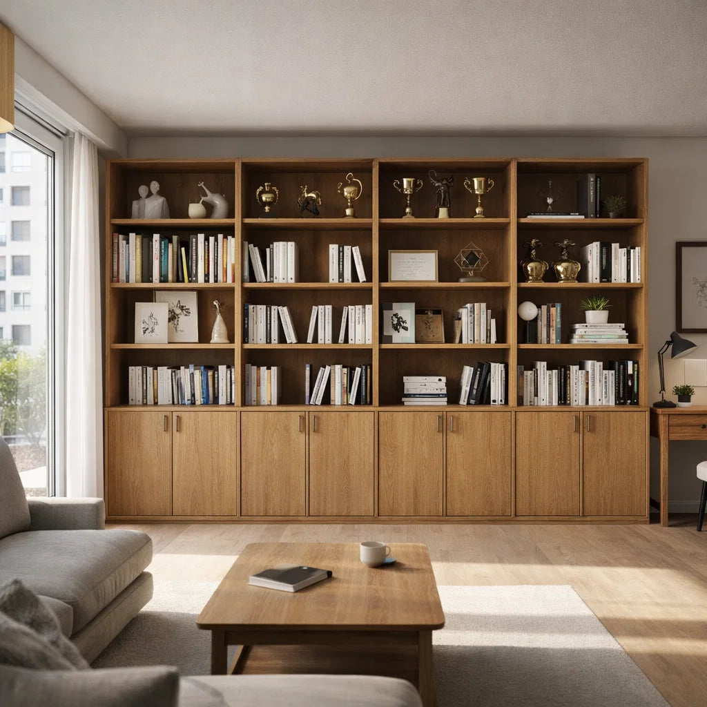 Americana (BK-15) Custom Full Height Bookshelf with Swing Doors