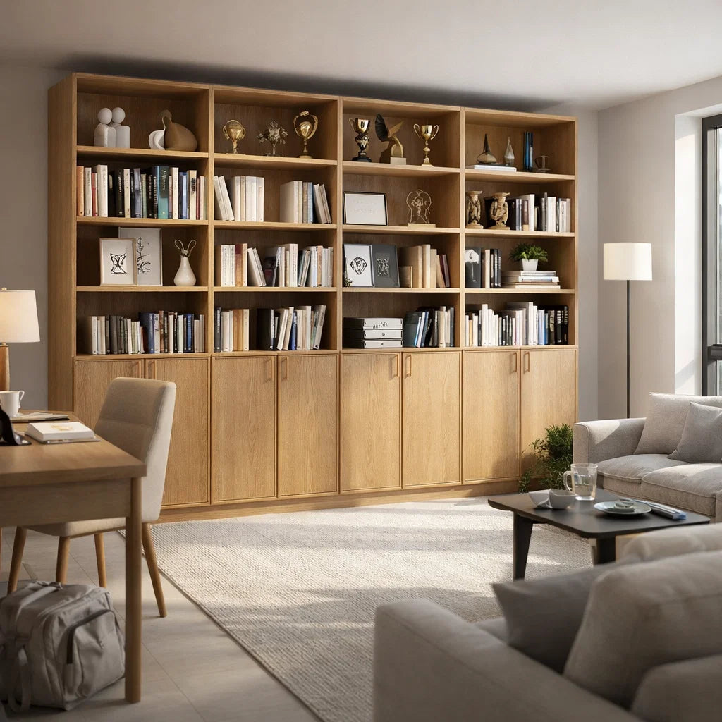 Americana (BK-15) Custom Full Height Bookshelf with Swing Doors