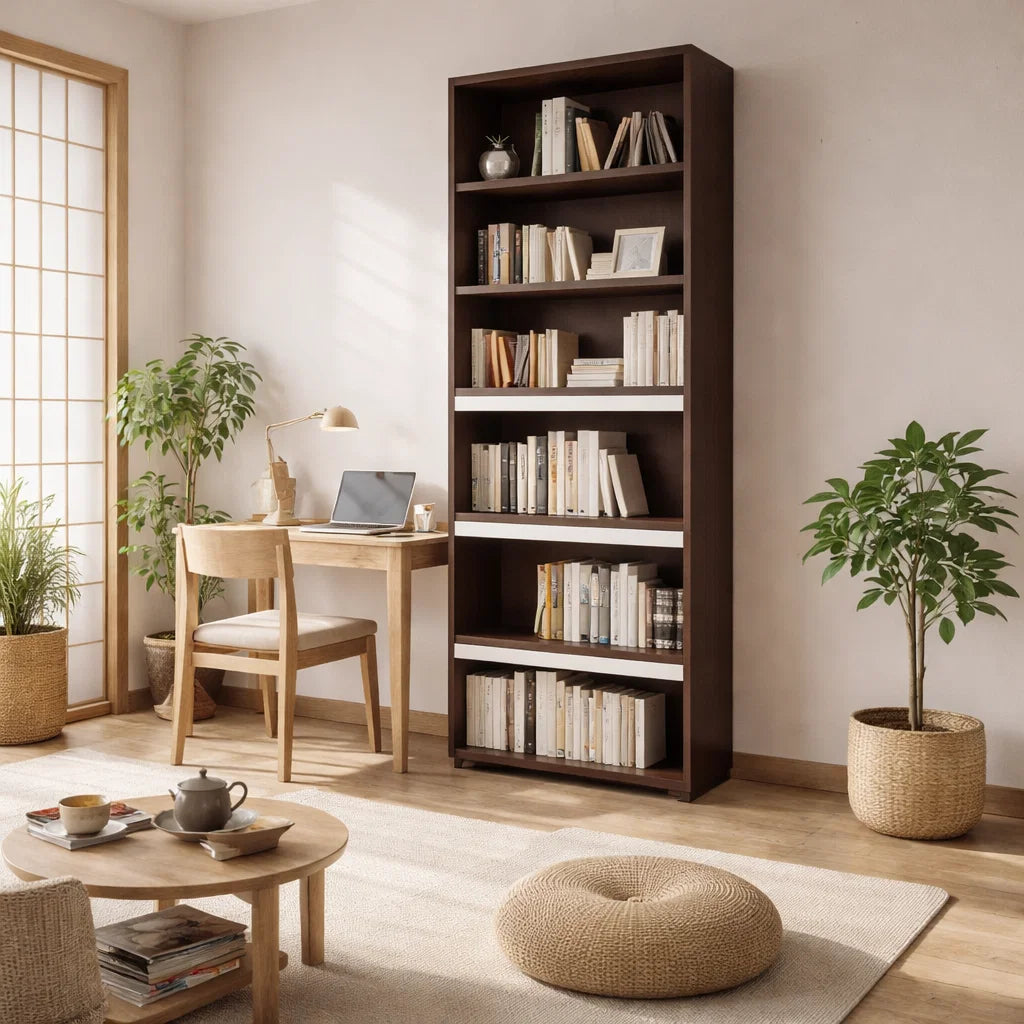 Americana (BK-3) Custom Full Height Bookshelf  with Flip-up Pocket Doors