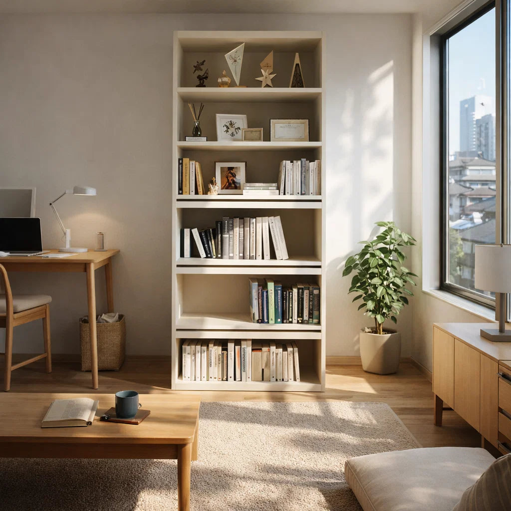 Americana (BK-3) Custom Full Height Bookshelf  with Flip-up Pocket Doors
