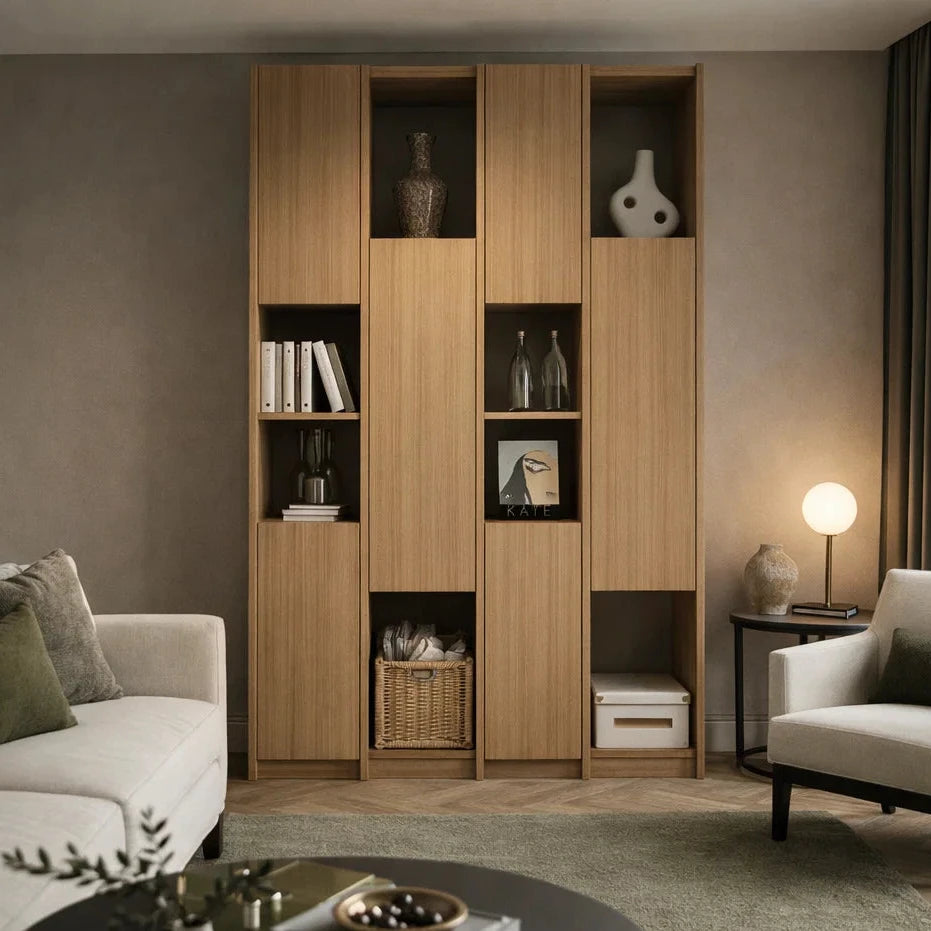 Americana (BK-8) Custom Full Height Bookshelf with Swing Doors