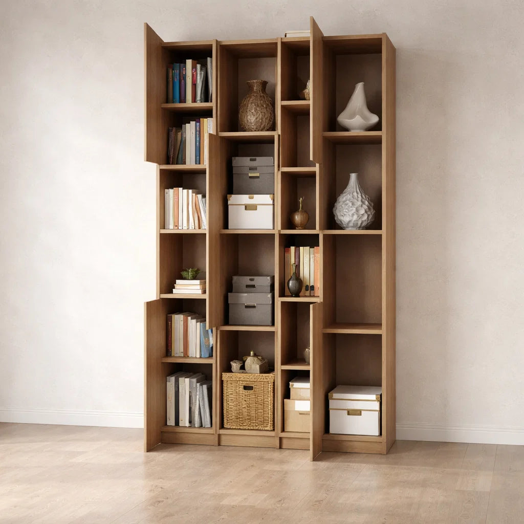 Americana (BK-8) Custom Full Height Bookshelf with Swing Doors