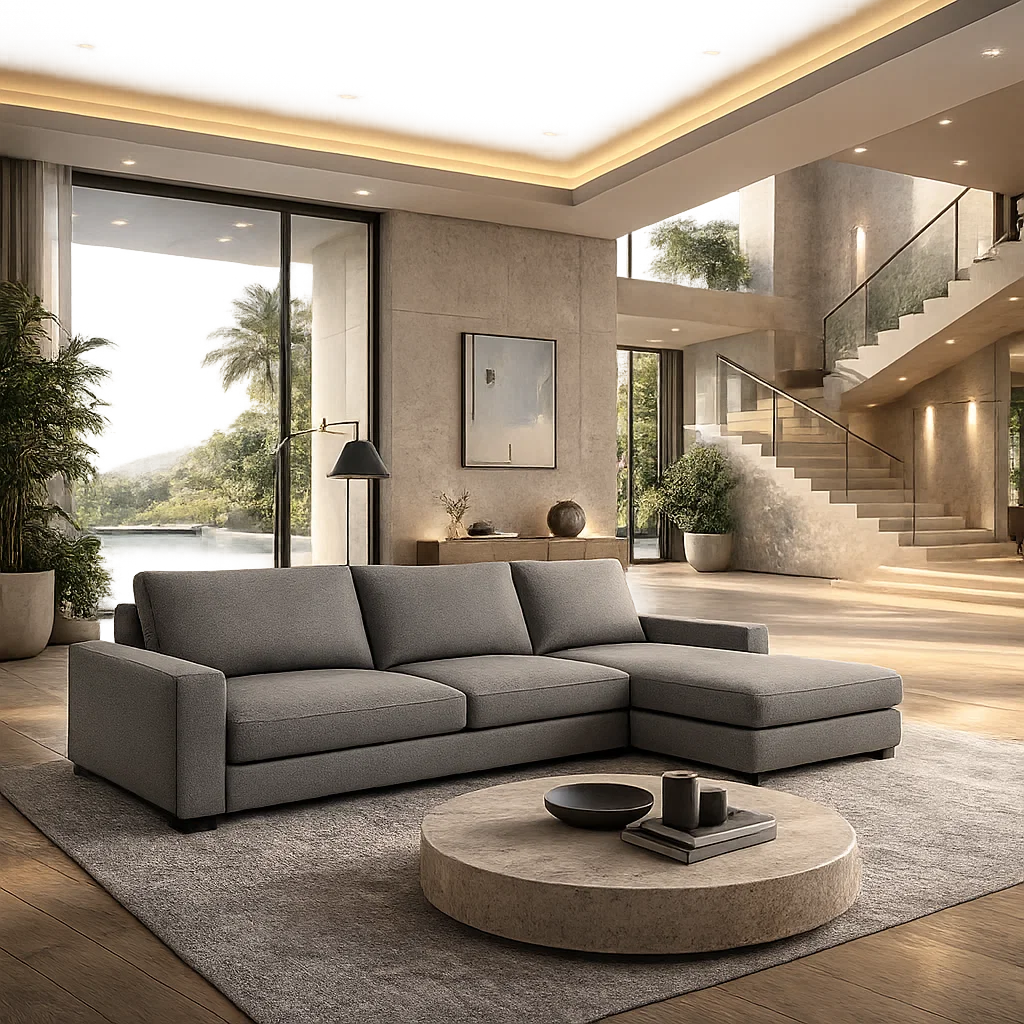 Americana MB0614 Custom Modular L-Shaped Sofa | Pet Friendly Leather & Fabric
