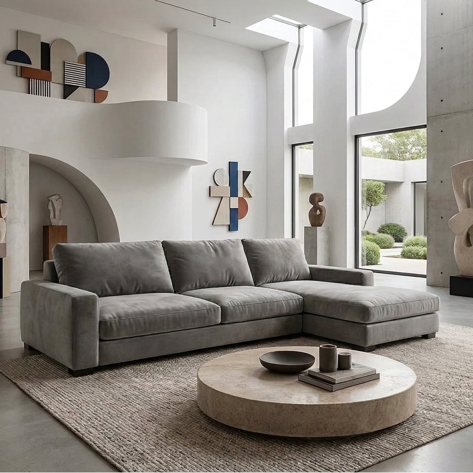 Americana MB0614 Custom Modular L-Shaped Sofa | Pet Friendly Leather & Fabric