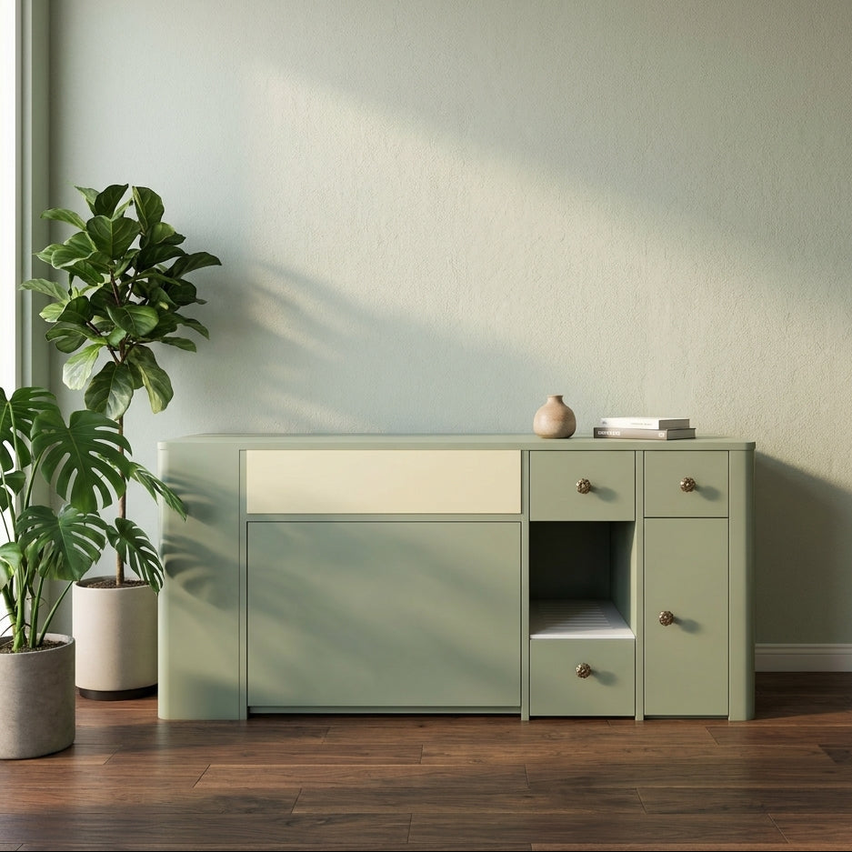 Americana P6 Custom Pet Cabinets | Storage Side Board | Curved Corner