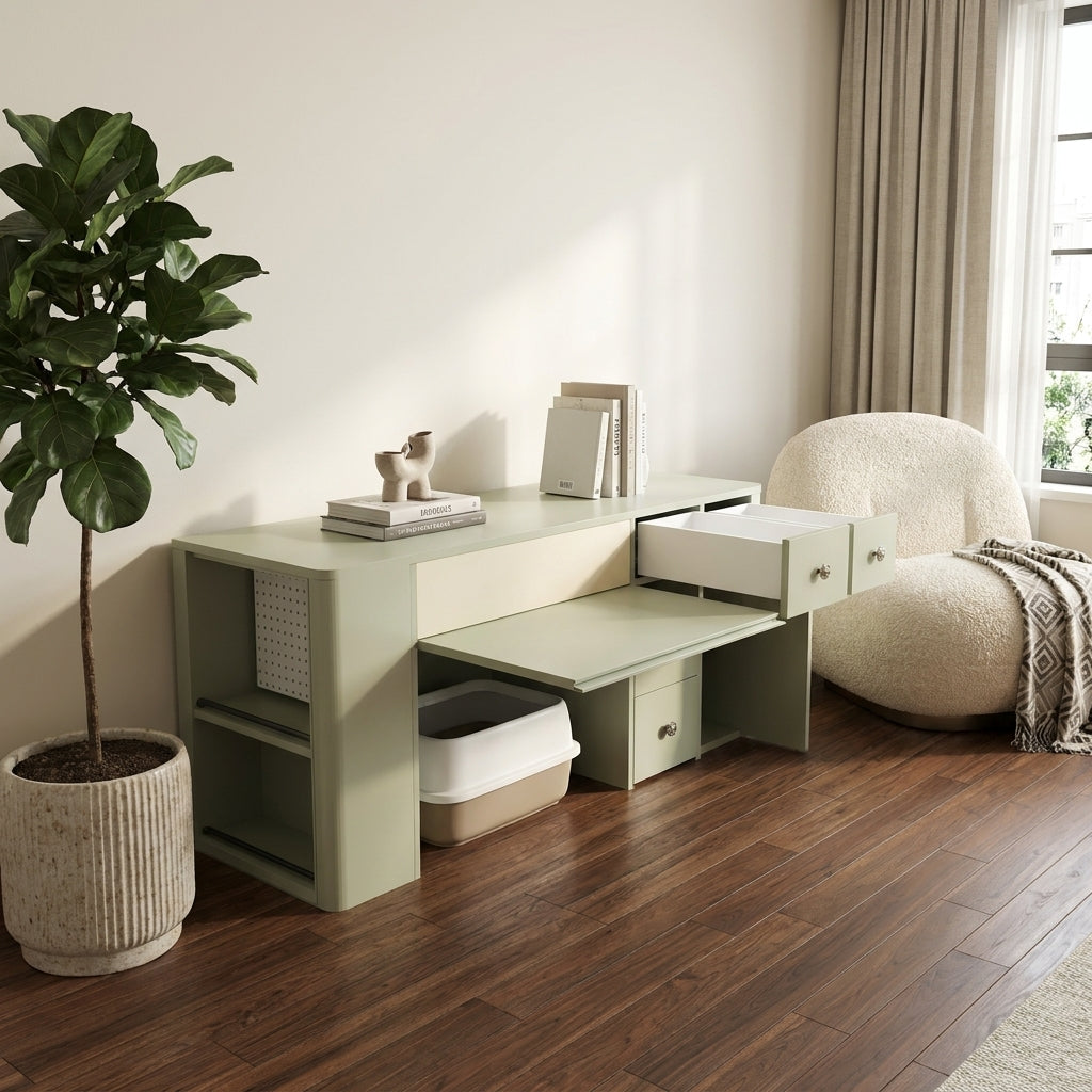 Americana P6 Custom Pet Cabinets | Storage Side Board | Curved Corner