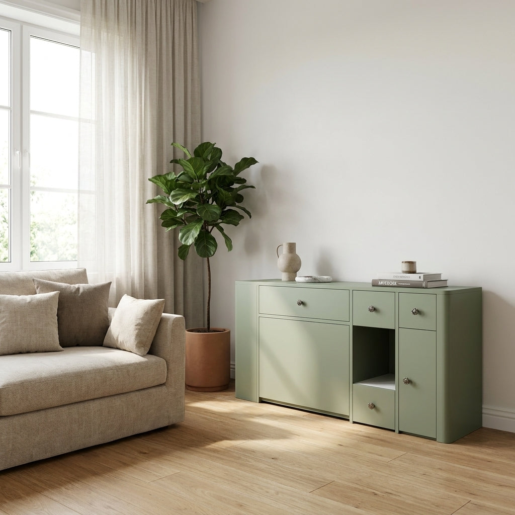 Americana P6 Custom Pet Cabinets | Storage Side Board | Curved Corner